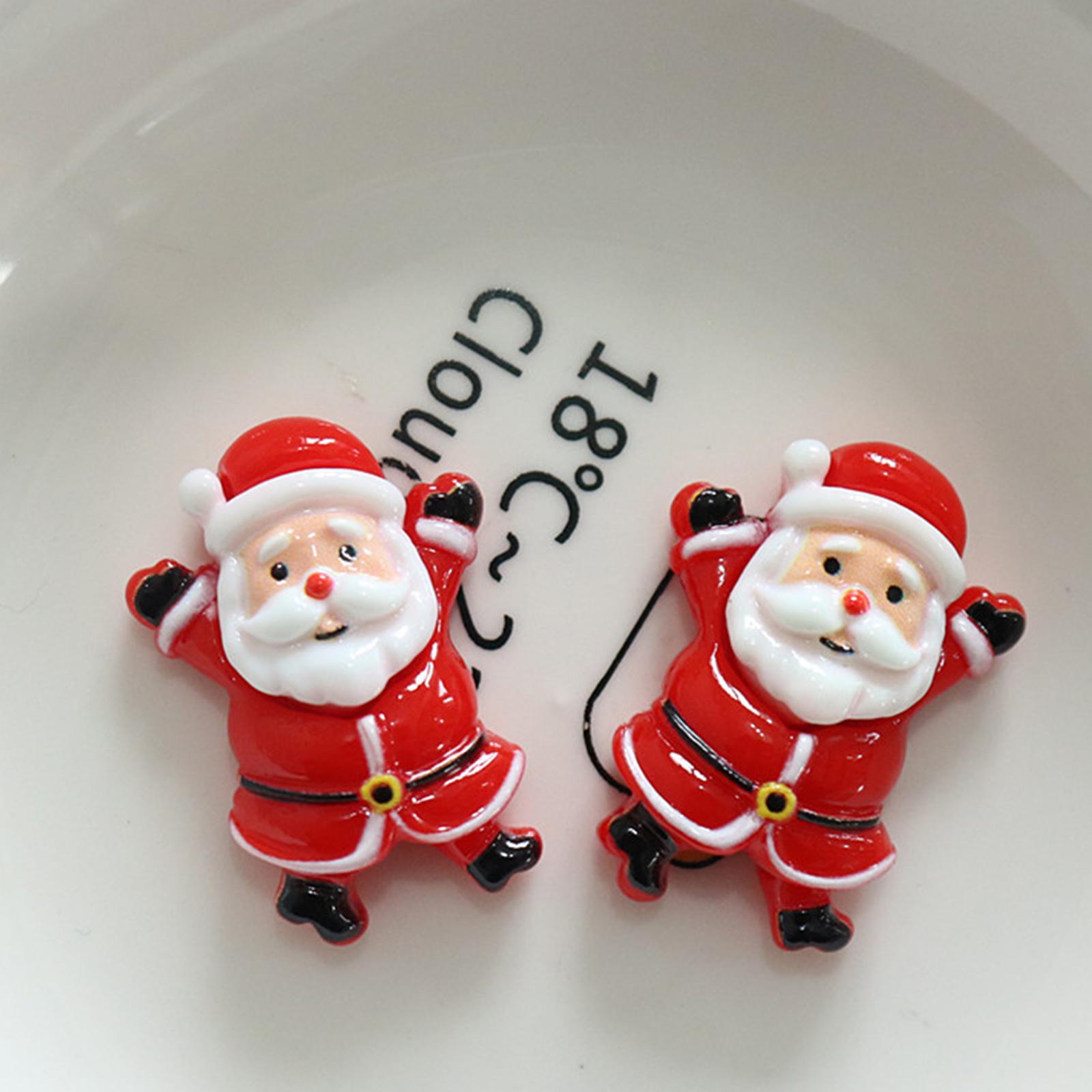 

100Pcs Christmas Resin Accessories 3D Shiny Santa Claus Ornament Handmade Resin Elk Figurines for Phone Case Scrapbooking Cards China Mainland