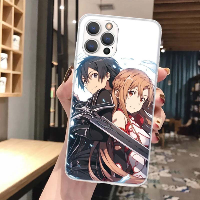 Anime Sword Art Online SAO Soft Phone Case For iPhone 16 15 14 13 12 11 Pro Max X XR XS 7 Plus 8 + SE 16Max Pattern Customized C