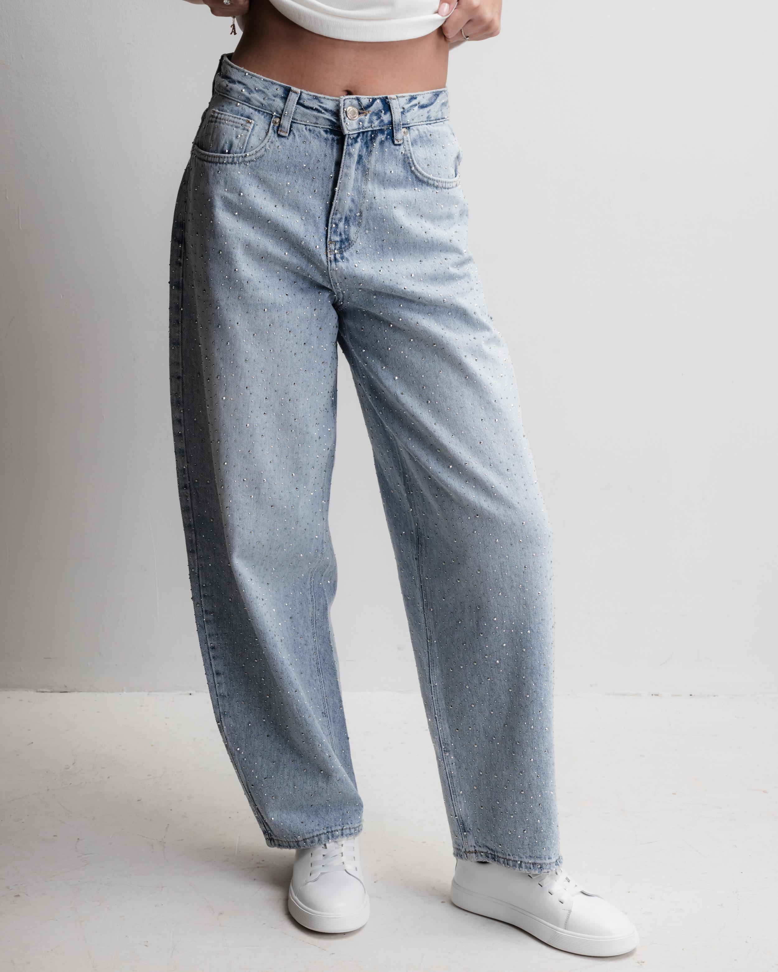 

Jeans with rhinestones ZEO Basic 5244 34 blue 42