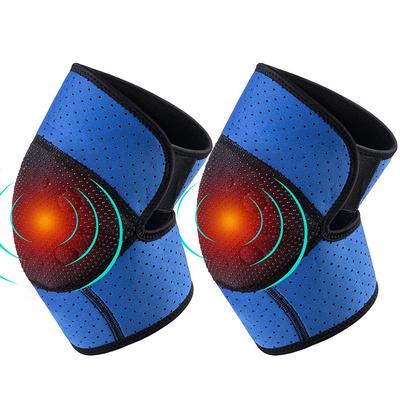 2 Stück Selbsterwärmende Kniebandagen Heißdruck Magnetisch Wärmende Knieorthese Unterstützung Doppelte Riemen Magnetfeldtherapie Kniebandagen Gesundheitspflege