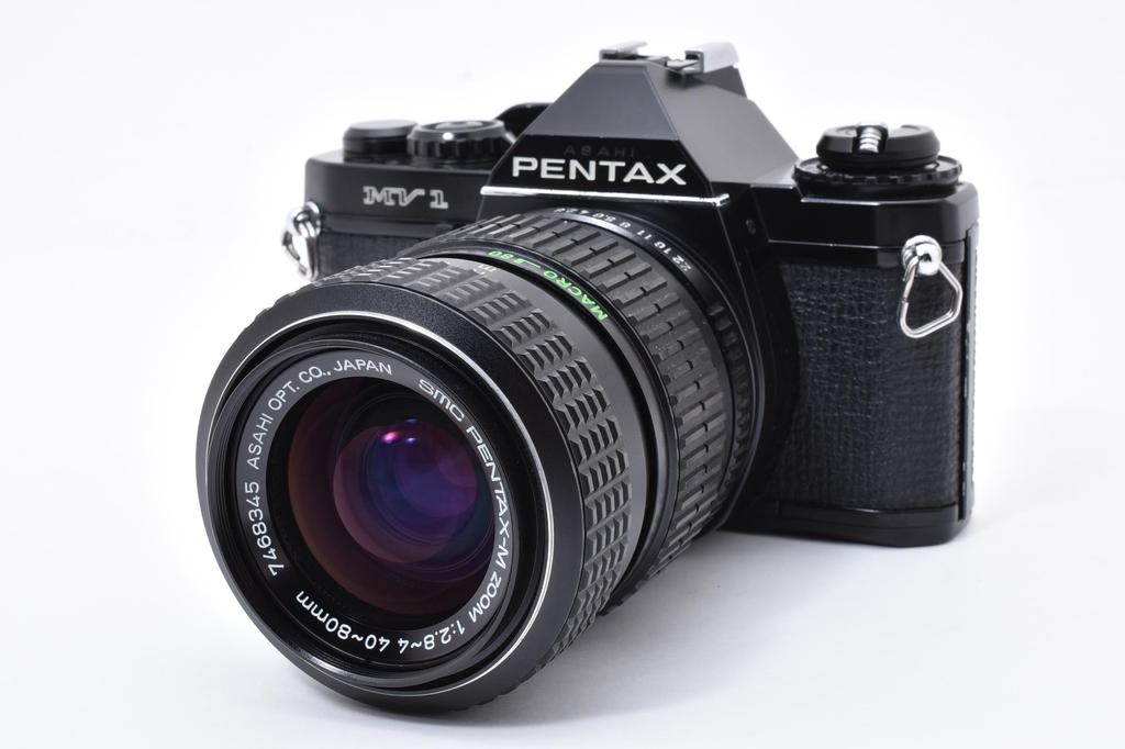 [USED] Pentax MV1 Black SLR Film Camera W. SMC Pentax-M Zoom 40-80mm, Near Mint, From JAPAN