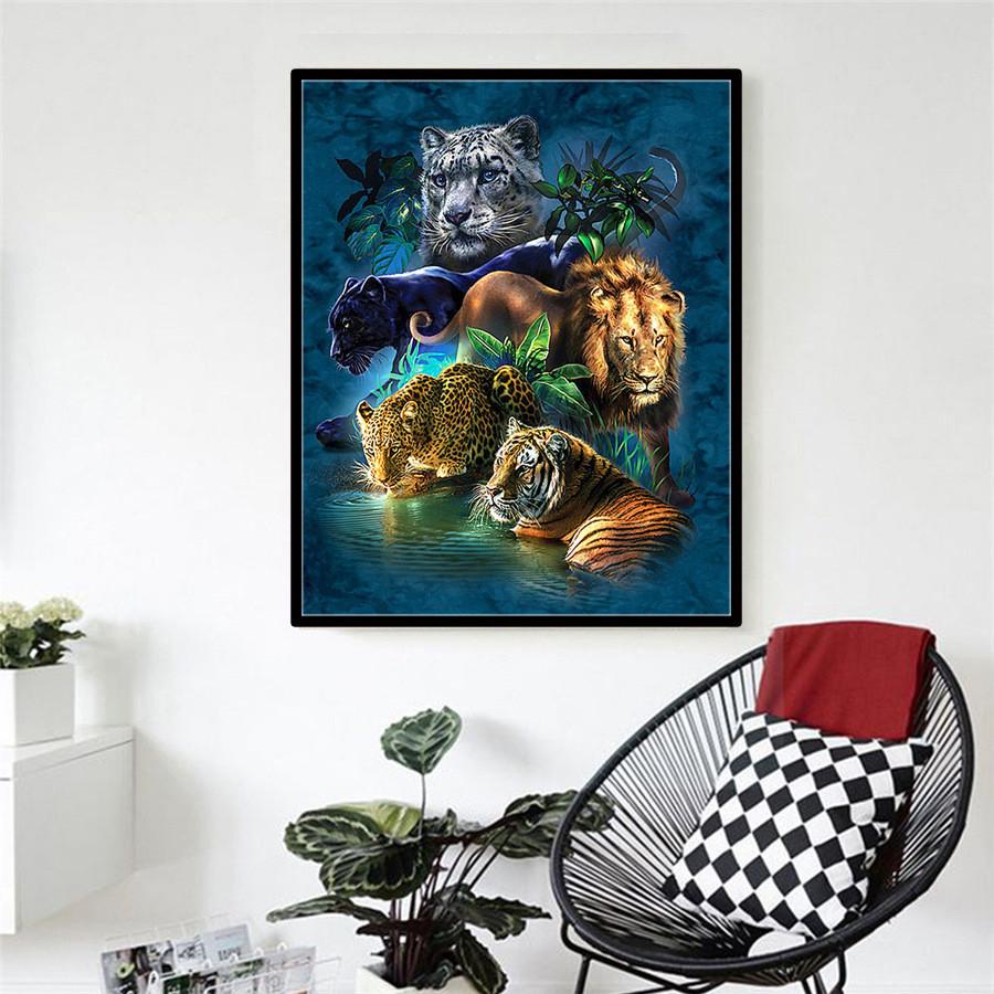 Exquisite 30x40cm Diy Dimond Painting With Four Holy Beasts Full Drill Canvas