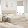 Ottoman Bed with Mattress Cream 160x200 Cm Fabric