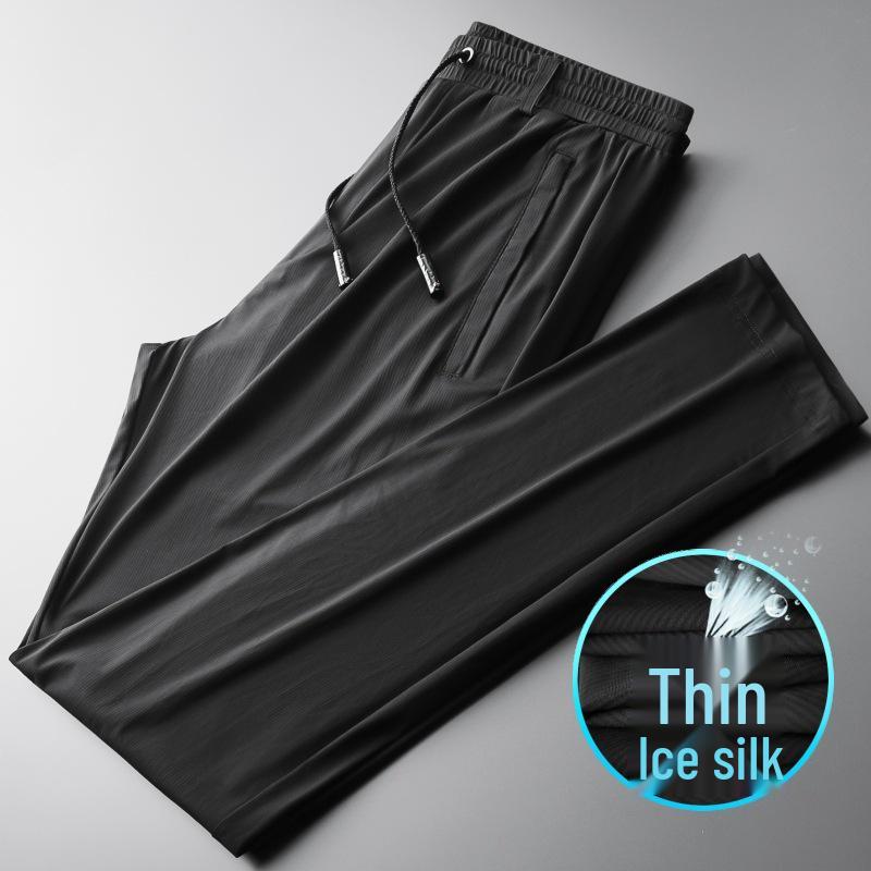 Men's Winter Casual Fleece-Lined Elastic Waist Straight Leg Sweatpants