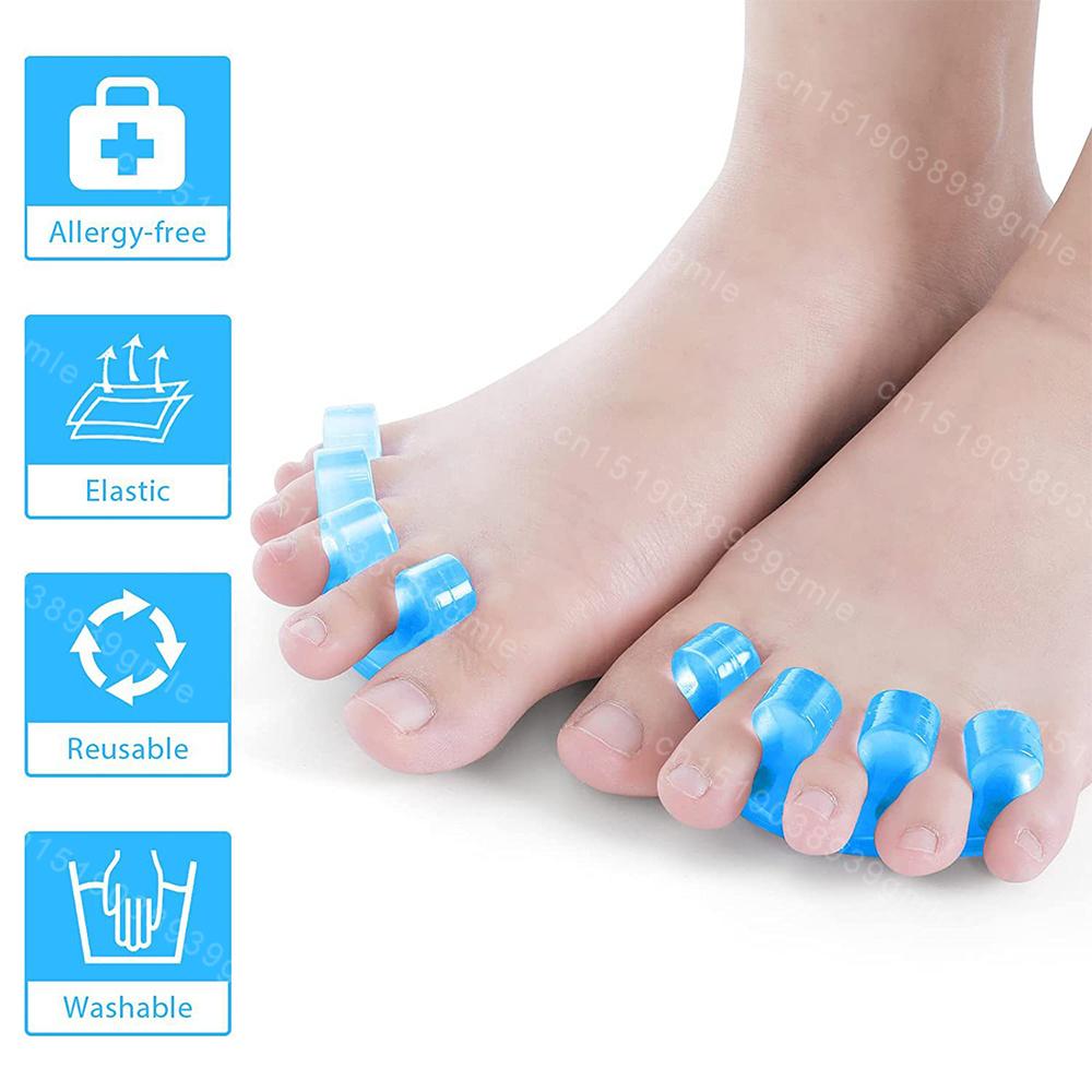 1pair Silicone Finger Toe Separator Soft-Silicon 4 Colors Flexible Finger Toe Spacers for Nail Polish Pedicure Tools