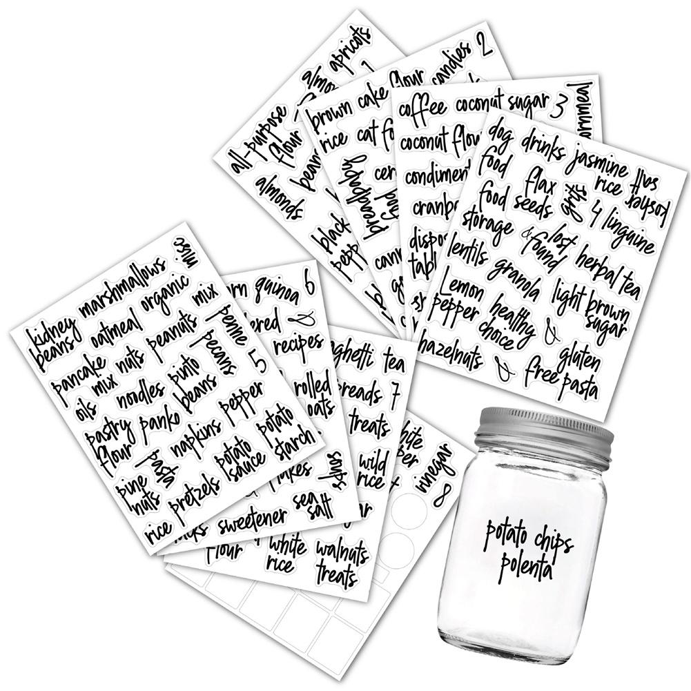 168 Pcs\set Food Label  Stickers Kitchen Pantry Labels Waterproof Resistant Xe2x80x8bfood Jars Label