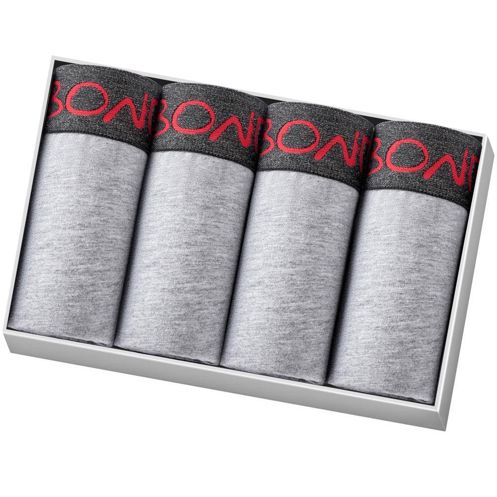 BONITOS 4 stk Ny herre trusepakke Bomullsundertøy for mann Boxershorts Sexy underbukser herre