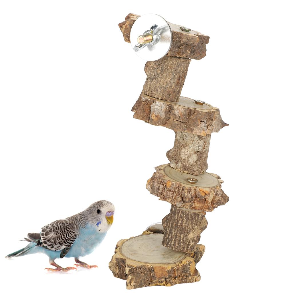 2 STÜCK Papageien Plattform Kletterleiter Kletterspielzeug Holzleiter Kleintierkäfig Zubehör