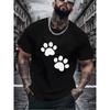 Men's T - Shirt Casual Street Style Paw Print Pattern Adult Daily Wear Mens Fashion Trendy Casual T - Shirt for Men Daily Outfit