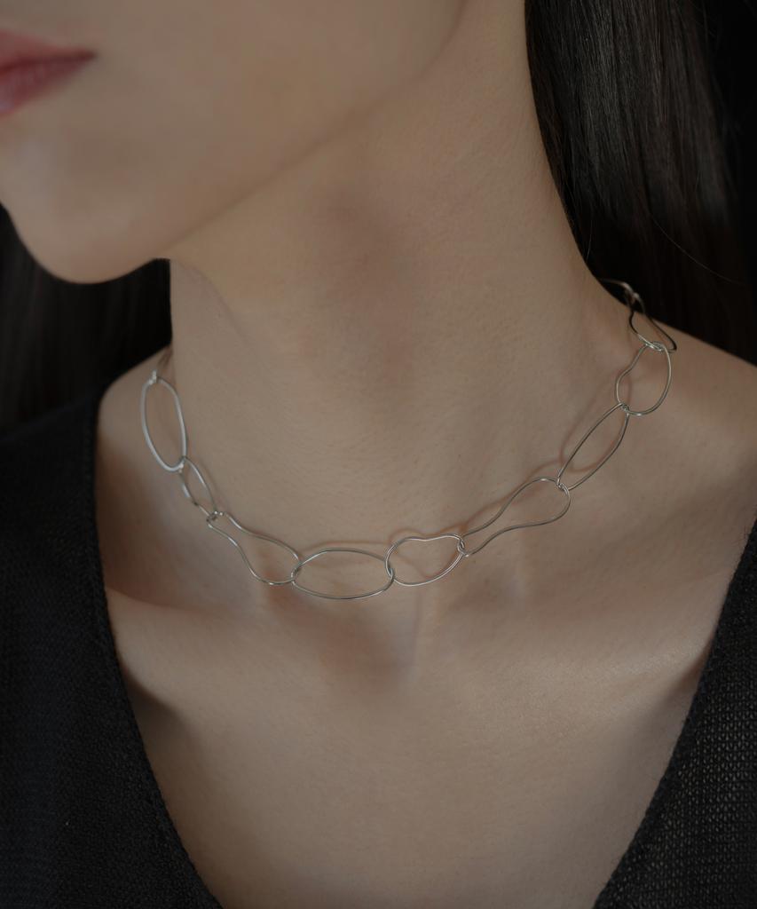 Novice Tokyo Oval Chain Choker / Silver