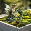 Yousheng Fairy Dragon Garden Stake, Fantasy Yard Art Stake, Outdoor Fairy On Dragon Decoration for Planter Flower Bed