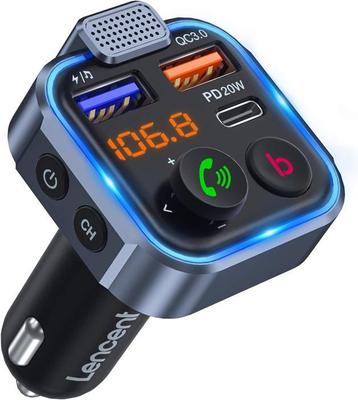 Car FM Transmitter - LENCENT - Bluetooth 5.3 - PD 20W Charging - QC3.0 - Hands-free Calls