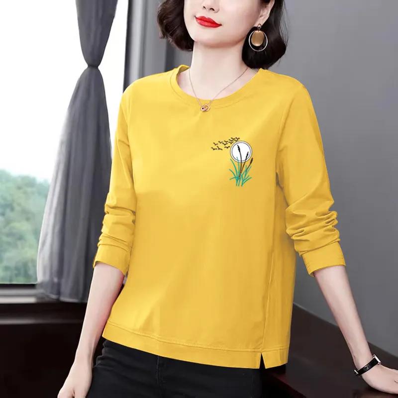 Sweatshirt for Women Cotton Loose Oversized Long Sleeve T-Shirt Comfortable Round Neck Casual Pullover Top Sweatshirt