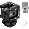 Mechrig Triple Cold Shoe Mount with Screw Aluminum Camera Hot Shoe Extension Cold Shoe Mount for LED Video Light Monitor Microphone Camera Cage