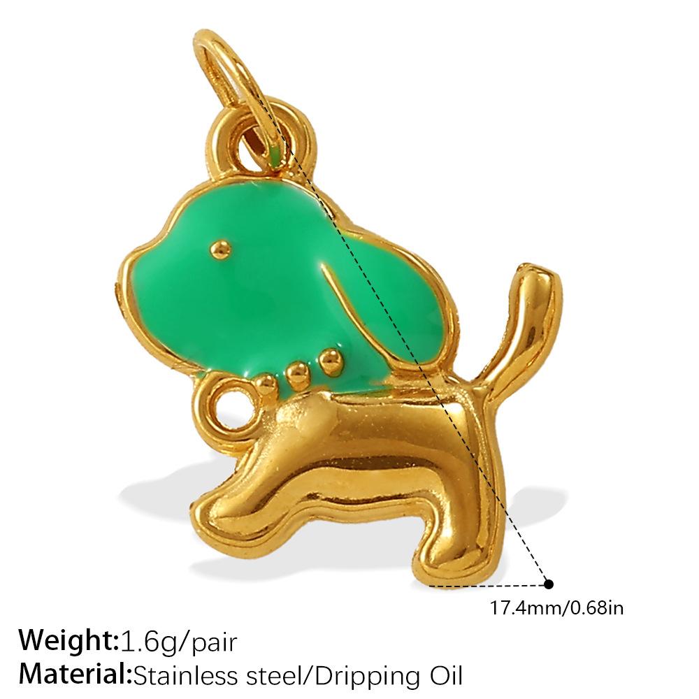 Cartoon Oil Dripping Fruit Diy Pineapple Pendant Stainless Steel Gold-Plated Dopamine Accessories