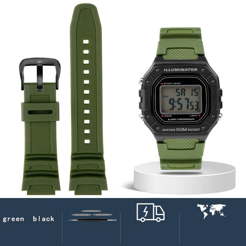 Silicone watch strap  for Casio Watch Strap w-218h/ae-1200 /1100 / f-108 /sgw300 /400 /500 /w-800h / mrw-200