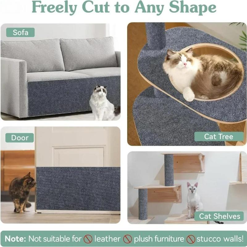 Selbstklebender Teppich für Katzen, Kratzbrett für die Wand, Anti-Katzenkratzbrett für Sofas, DIY-Katzenkratzbrett, Sofaschutz, Pfoten schärfen, trimmbar