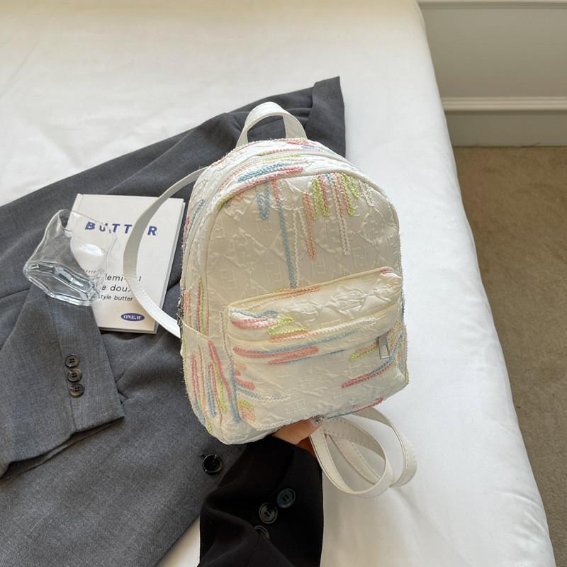 Stylish Lightweight Canvas Backpack For Girls Trendy College Students In Black Blue Pink Beige