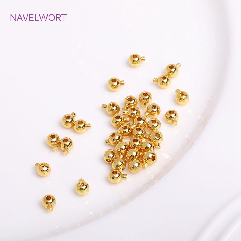 Wholesale 10pcs/20pcs Crimp & End Beads DIY Jewelry Accessories 14k/18K Gold Plating Beading Cord Stopper End Beads Fastener