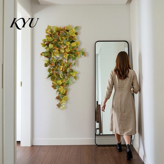 Faux Plant Garland for Seasonal Decor 5?Fork Artificial Maple Leaf Hanging Vine, Fake Foliage Wall Autumnal Festivals Plant, Simulated Greenery Vine