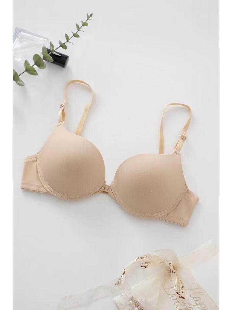 Front Buckle Seamless Push-Up Backless Bra - Women's Invisible Back Thin Strap Style