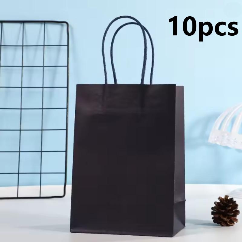 

10/20pcs Black Gift Bags-Versatile for Christmas, New Year, Birthdays, Weddings & More |Reusable Gifts Packing Bags with Handles Reference size