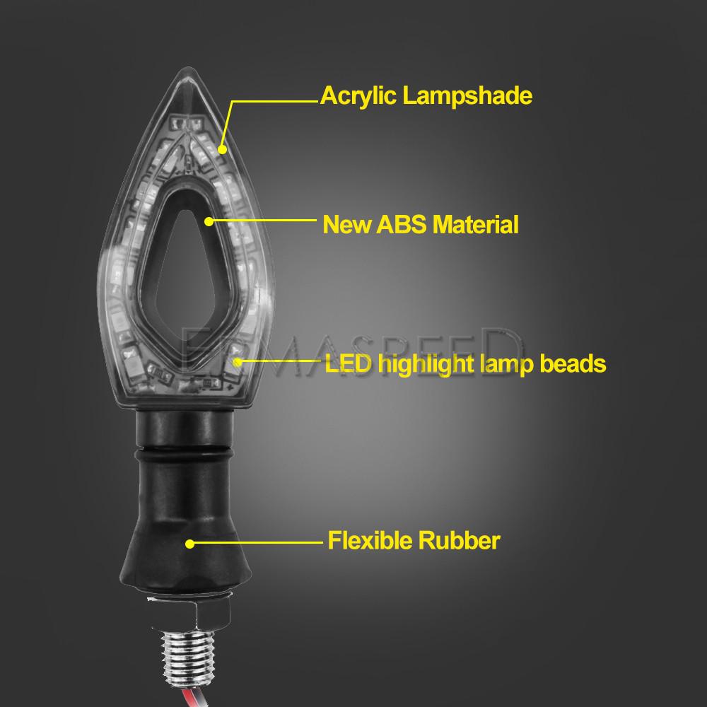 2PCS Universal 12 LED Motorcycle Turn Signal Lights Front Rear Lights Indicator Motorbike Accessories Green Amber White Red