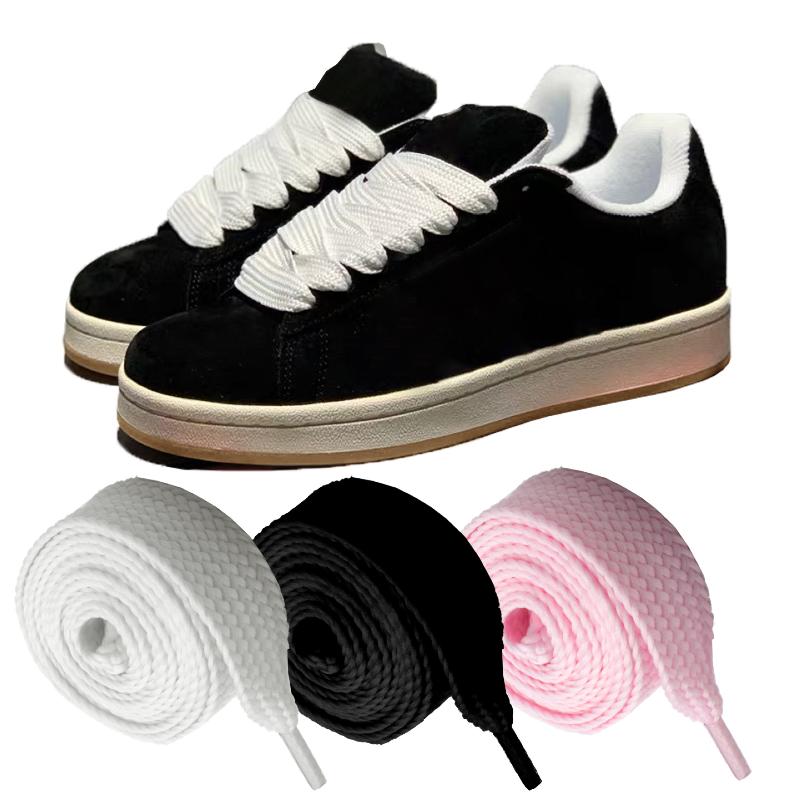 2Cm Wide Fat Shoe Laces For Sneakers Colorfast Replacement Laces For Shoes Classic Cotton Rope Flat Laces