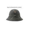 Bear Embroidery Print Vintage Washed Denim Hat Drawstring Adjustable Windproof Fisherman Hat Sunscreen Wide Brim Casual Sun Hat