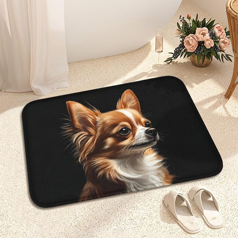 Tappetino da Pavimento con Stampa di Cane Chihuahua Carino, Tappeto d'Ingresso Antiscivolo a Tema Animali Domestici, Lavabile per Interni ed Esterni, Decorazione, Regalo