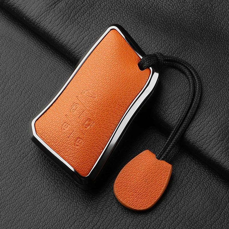 5 Button Metal and Leather Car Key Case Cover For Lexus LM350h LM500H  2024 Car Key Case Protect Fob