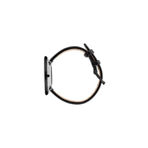 ARNE JACOBSEN STATION 53412-2001B Watch, 40mm, Scandinavian Design, Water Resistant (Quiet Design with No Second Hand), White with Black Leather Strap