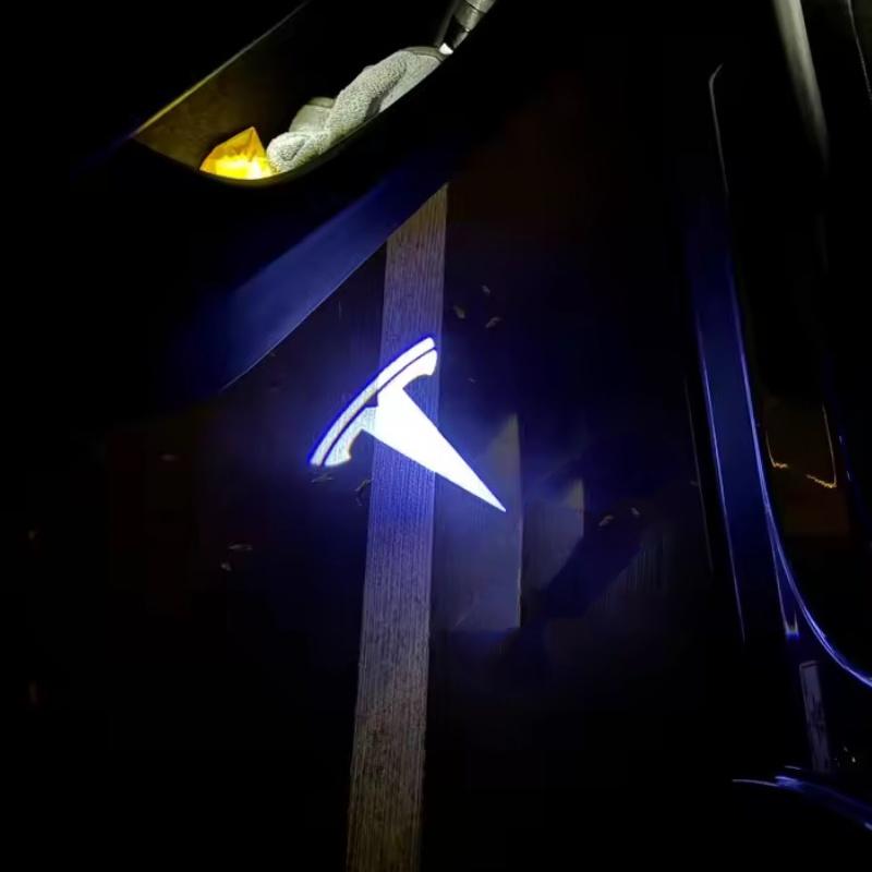 2PCS For Tesla Model 3 Y X S LED Car Door Welcome Light Logo Ghost Shadow Courtesy Projector Lamps