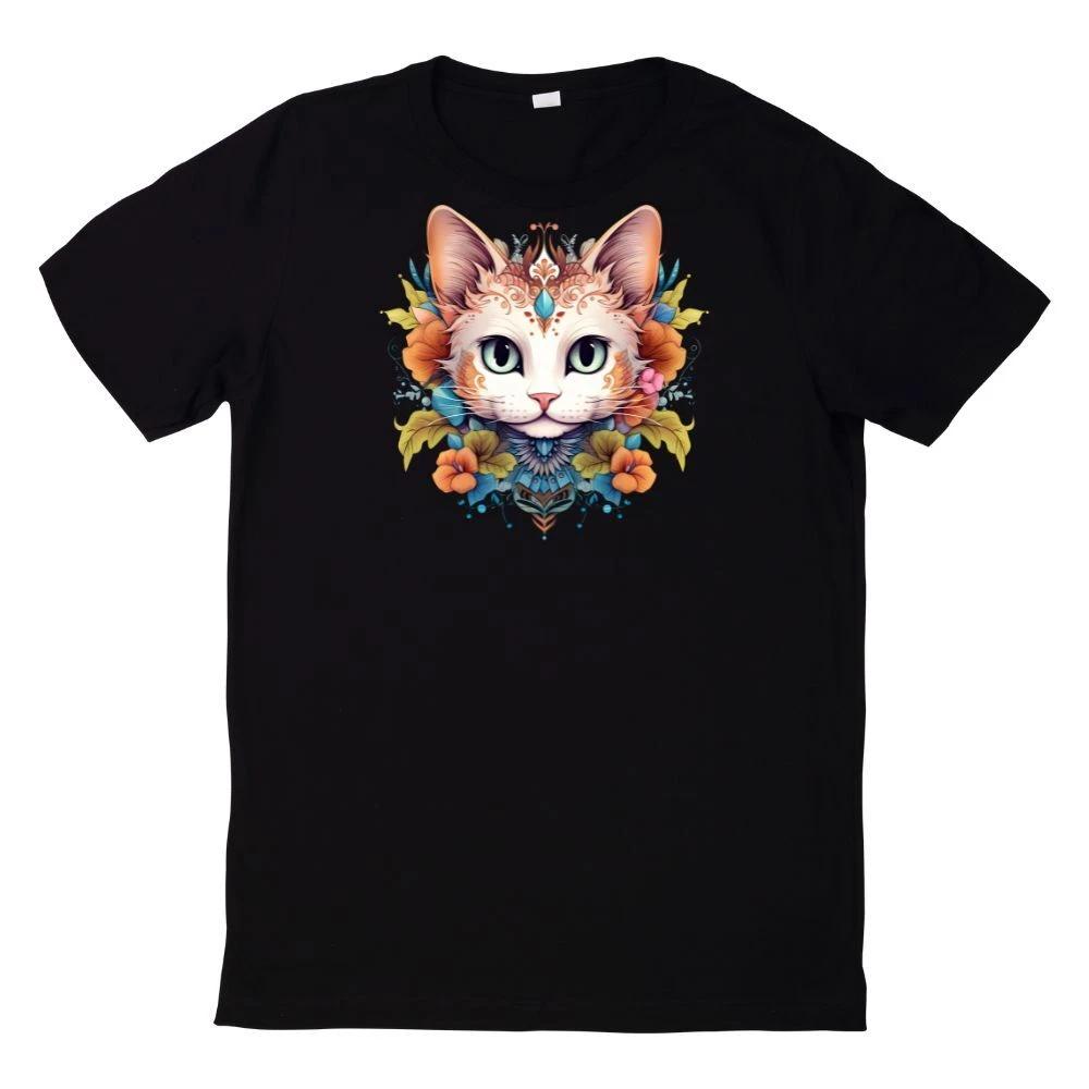 T-Shirt Niedliche Blumenkatze XXL