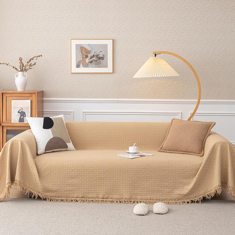 

Новый однотонный вафельный диванный чехол для подушки, универсальный чехол для дивана, улучшенный чехол для дивана, универсальное полотенце для дивана Four Seasons 180*130cm