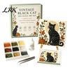 Easy Craft Kit for Beginners Halloween Sea Glass Art DIY Kit, Ghost Black Cat Owl Raven Pumpkin Creative Journey Gift Set Mosaic Set, Beginner