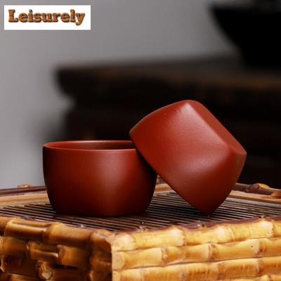 2 Pcs/set Boutiques Yixing Purple Clay Teacups Raw Ore Handmade Master Cup Chinese Dahongpao Teaset Supplies Household Drinkware