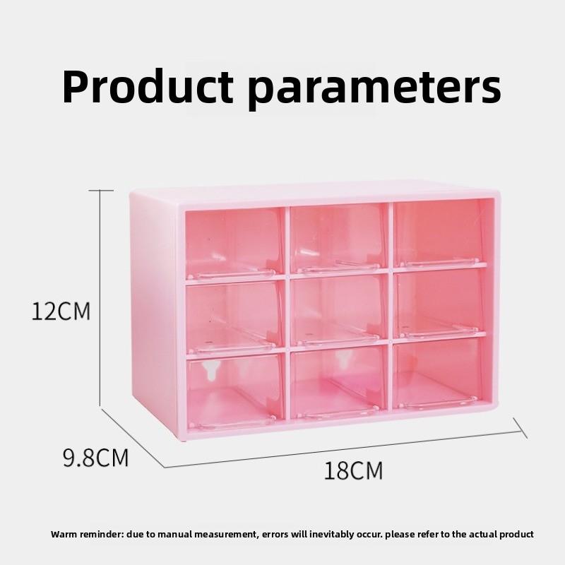 Desk Storage Box for Mini Drawers, Stackable Nine-square Grid Storage Box, Hairpin/sticker/jewelry Accessories Storage Box