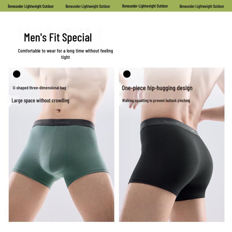 Beneunder Men's Modal Antibacterial Boxer Briefs 3-Pack