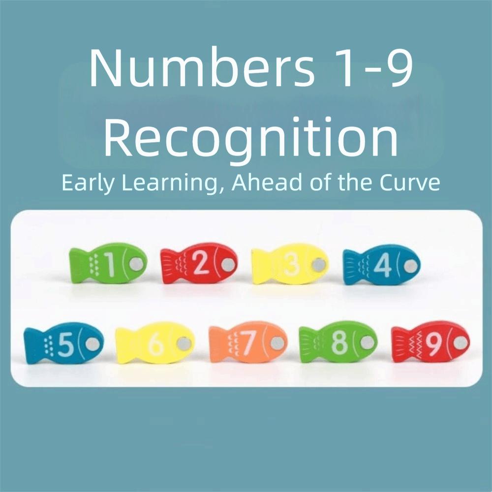 Wooden Kids Fishing Toys Early Educational Fishing Game Toy Letter Number Puzzle  Gift For Kids