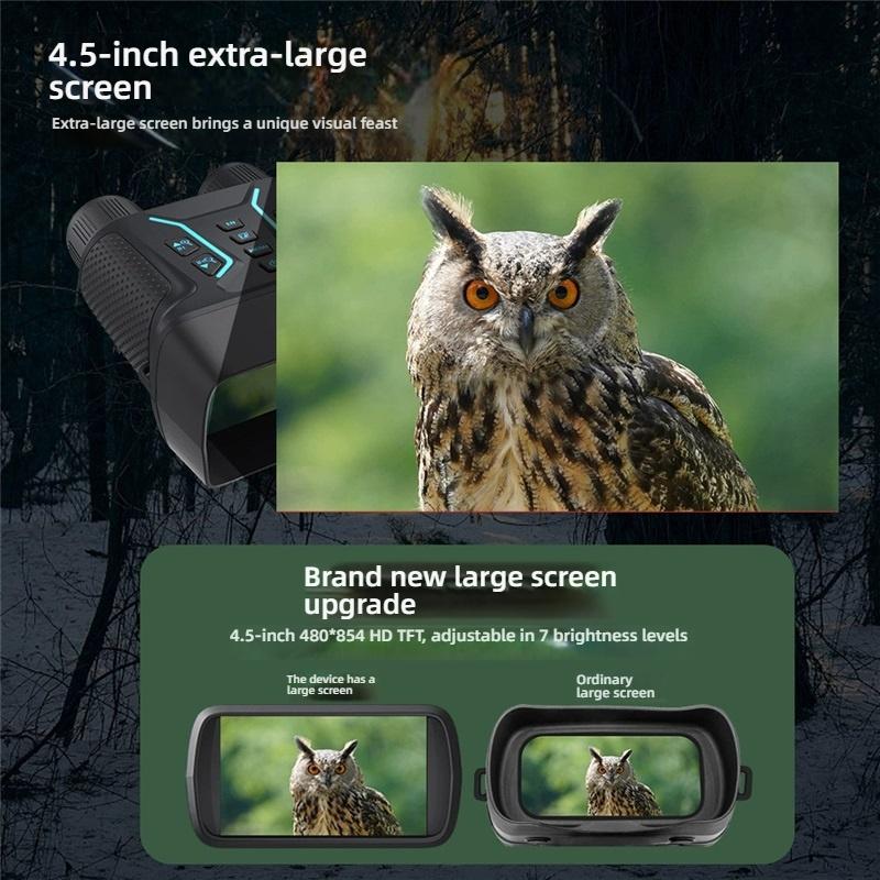 New 4.5 Inch Large Screen Night Vision Binoculars, 8X Digital Zoom 4K HD Dual Lens Infrared Telescope Outdoor Gear