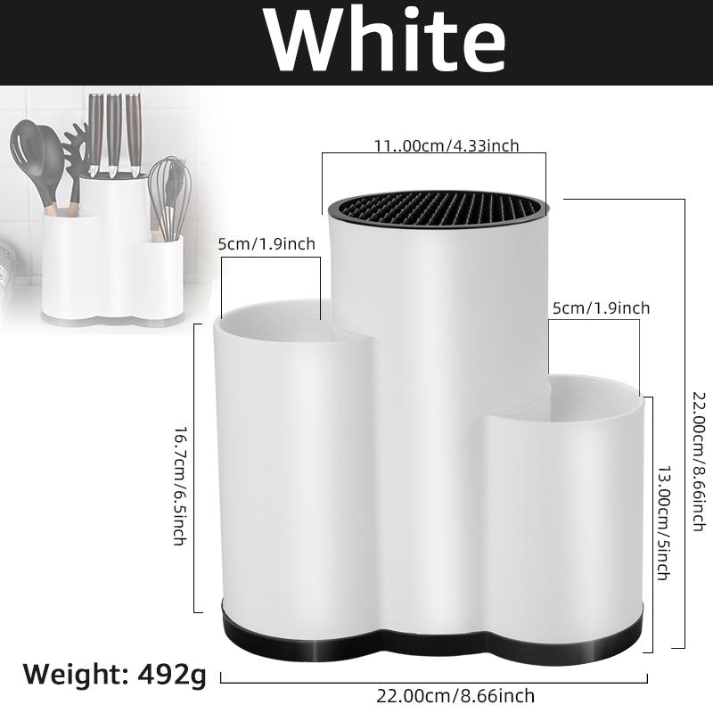 Knife Holder Multi-Function Utensil Stand Knife Block PP Flatware Drainer Storage Box Spoon Fork Kitchen Organizer Rack