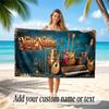 Music Theme Quick Dry Beach Towel Custom Name Text Print Large Sand Resistant Towel Beach Vacation