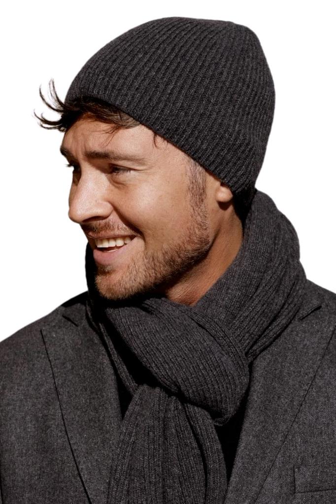 Franko Men' Wool Cap - Graphite, Striped | Cameo