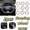 2pcs Luxury Steering Wheel Cover Breathable Material Anti-Slip Cover  All-Weather Driving