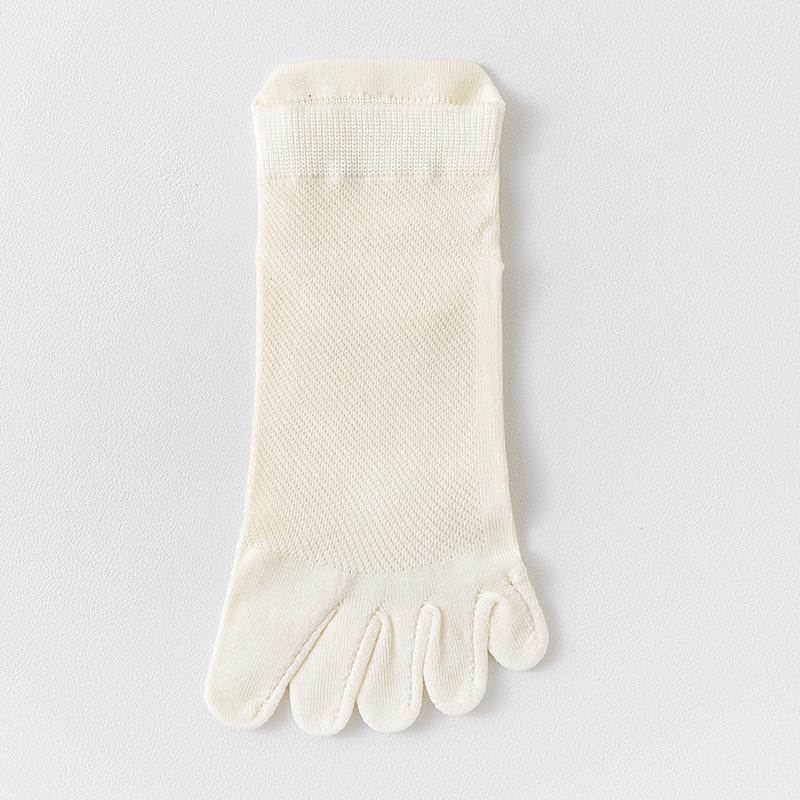 Women s Summer Breathable Five-Toe Ankle Socks with Pull Tabs One Size