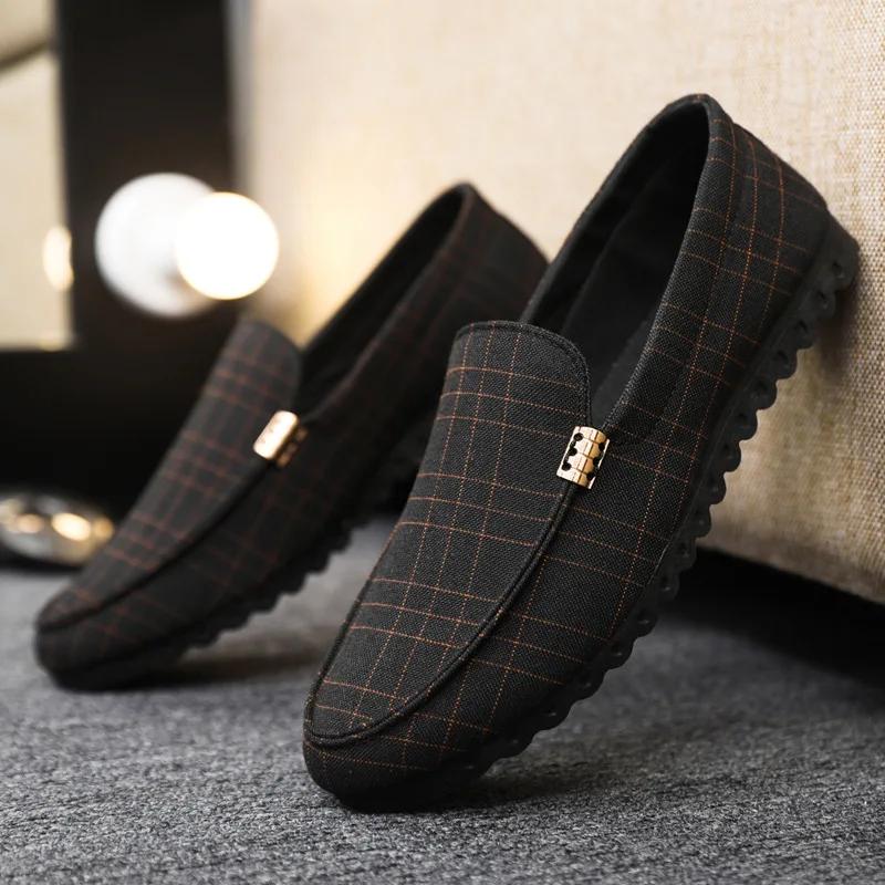 Fashion Men's Sneakers Men Loafers Comfort Flat Casual Shoes Breathable Slip-On Soft Leather Driving Flat Boat Footwear Tenis Hombres 46