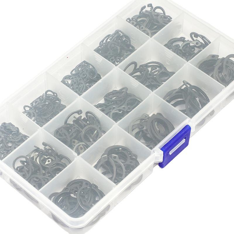 Black Carbon Steel Circlip Set: C-Type Elastic Retaining Rings DIN471