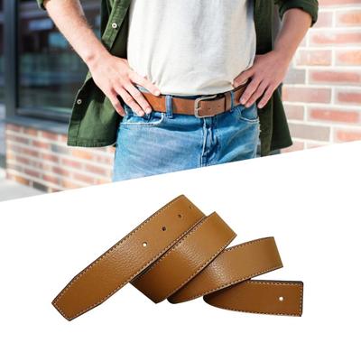 Leather Belt Men Vintage Cool Faux Leather Buckle Free Belt for Decoration