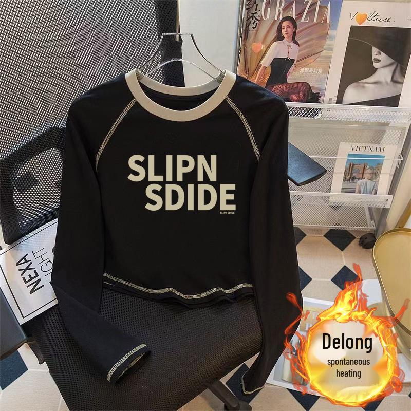 

Женская бархатная шикарная футболка с длинным рукавом в стиле Инс 2024 XL for 125-135 lbs